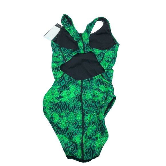 TYR Womens Glacial Maxfit One Piece Swimsuit Keyhole Back Green 30/S - Picture 3 of 7
